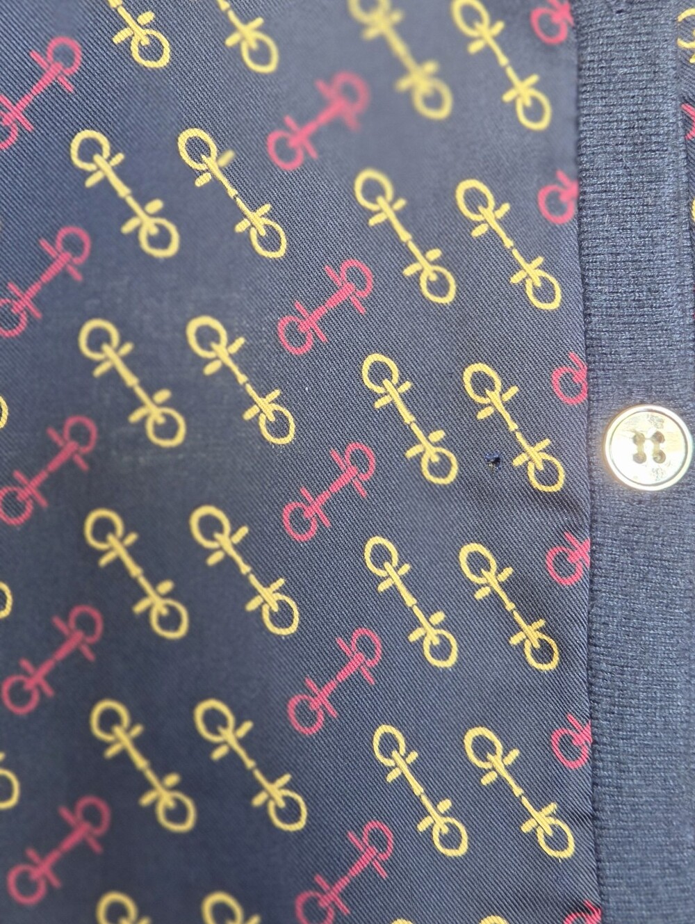 Ann Taylor Navy Cardigan Sweater with Equestrian Horse Bit Print - Picture 3 of 7